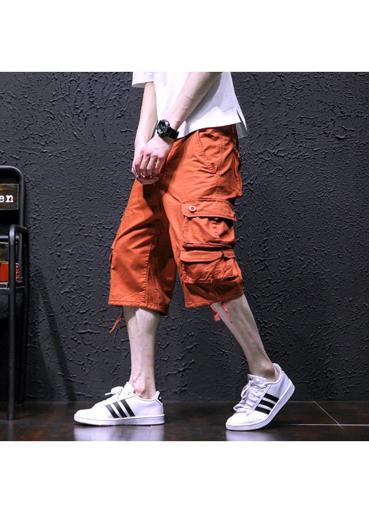 Amazon's best selling men's Multi Pocket leisure sports Capris men's overalls midpants Capris