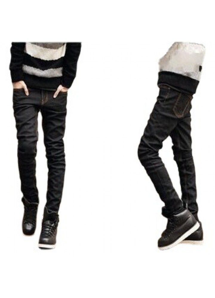 2021 summer men's Korean slim fit 9-point waist jeans men's small foot Korean jeans men's