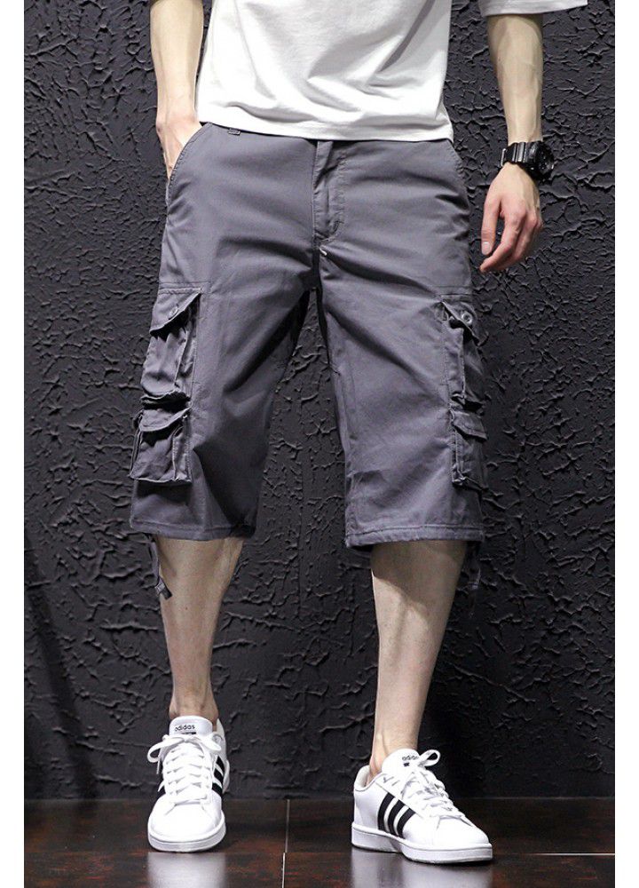 Amazon's best selling men's Multi Pocket leisure sports Capris men's overalls midpants Capris