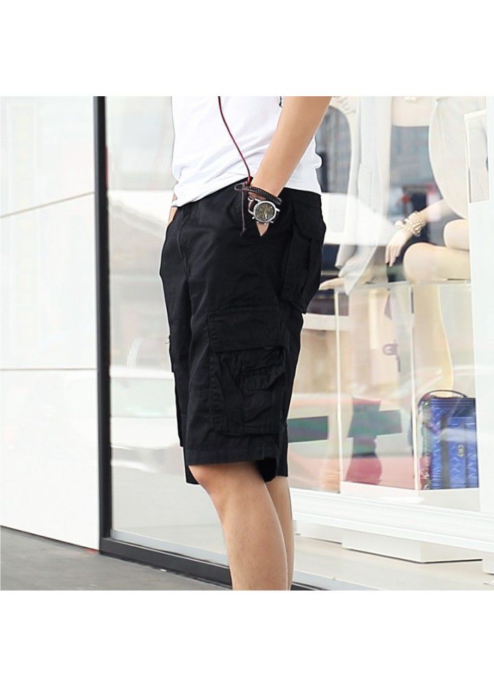 Europe and the United States sell cotton washed Multi Pocket tooling pants, outdoor Capris, summer pants, long-term stock
