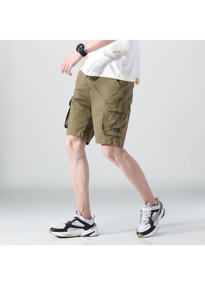 Foreign trade 2021 summer Euro American style casual shorts men's fashion overalls men's loose straight sports pants fashion
