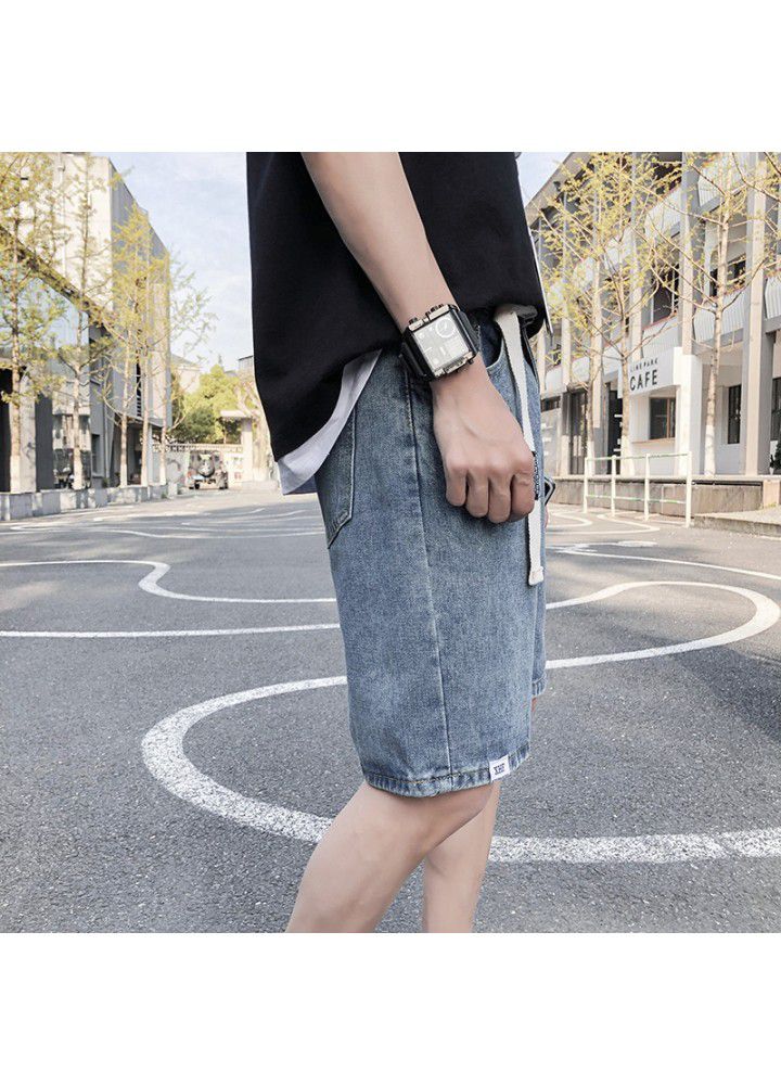 Summer casual jeans shorts men's thin straight Capris Korean men's new jeans fashion men's fashion