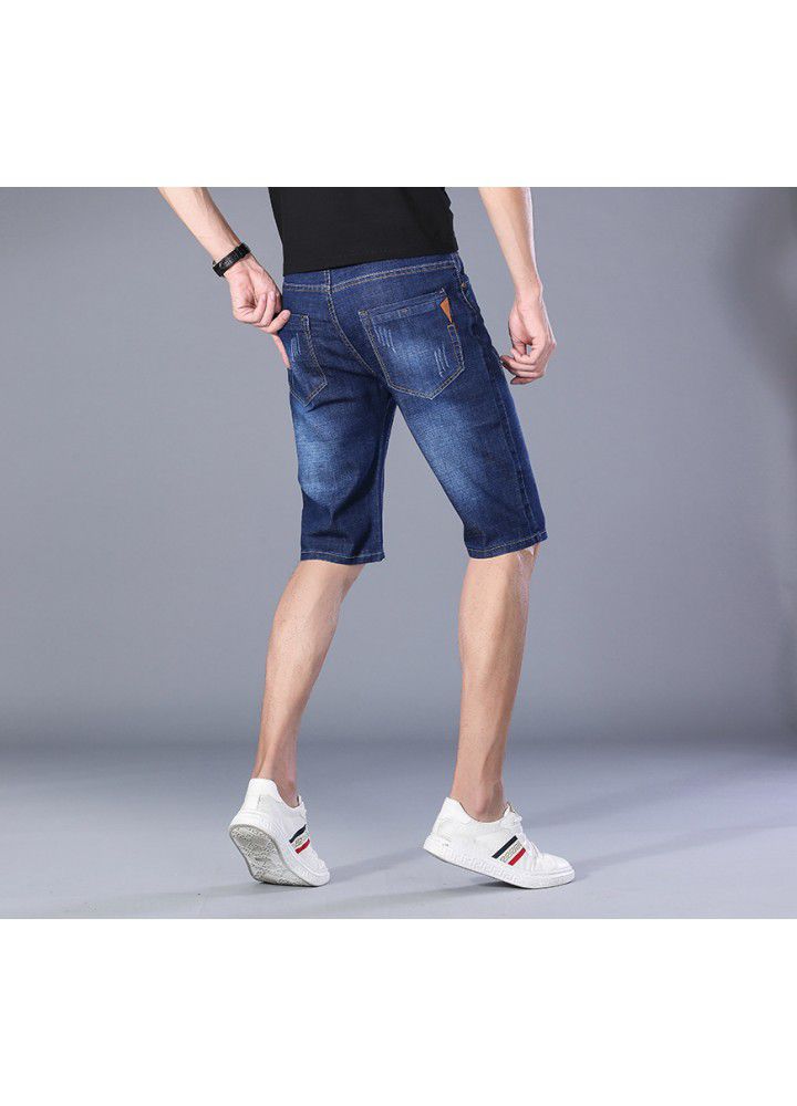 Men's Denim Shorts summer new thin 5-point Chinese pants Korean foreign trade leisure youth Wash Straight pants
