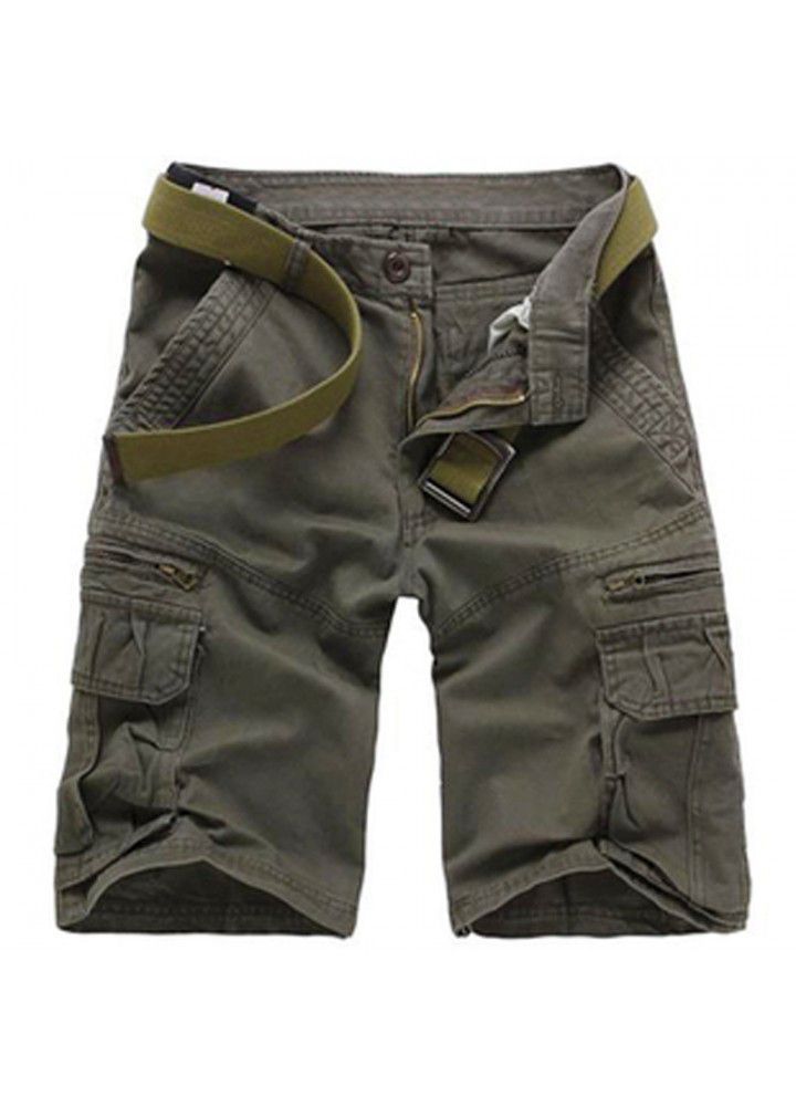 Europe and the United States sell cotton loose Multi Pocket overalls Capris European size pants summer men's pants