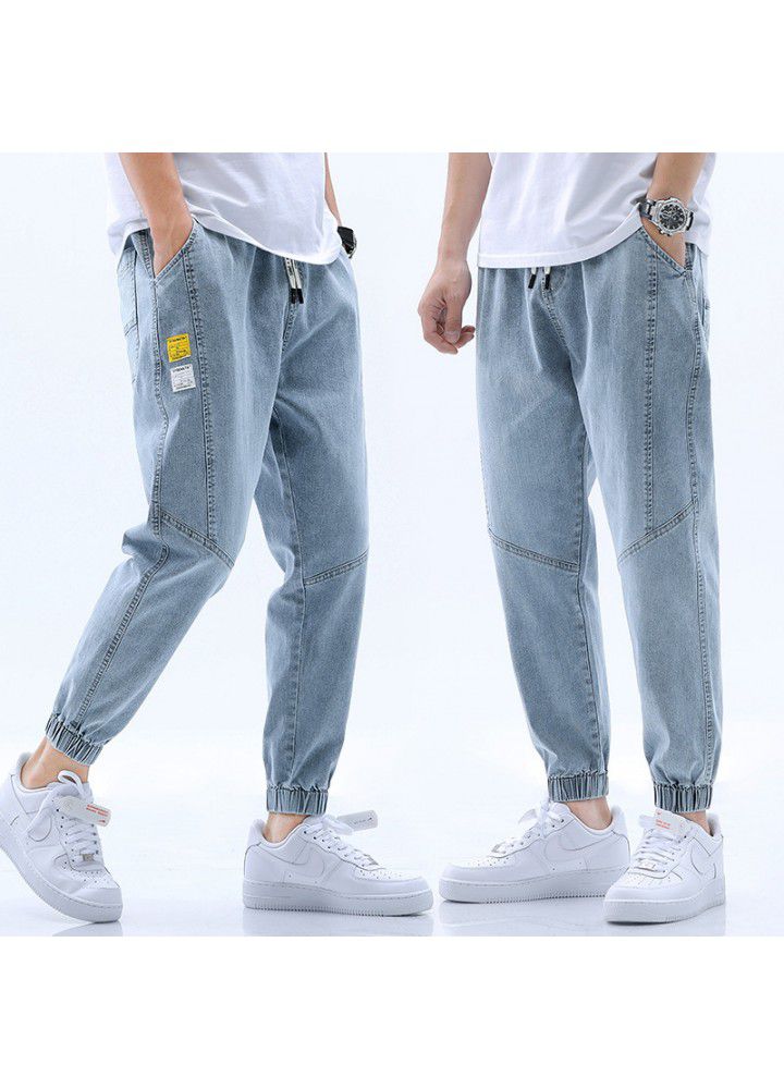 20 new jeans men's spring and autumn new fashion brand men's pants loose legged casual pants men's harem Capris