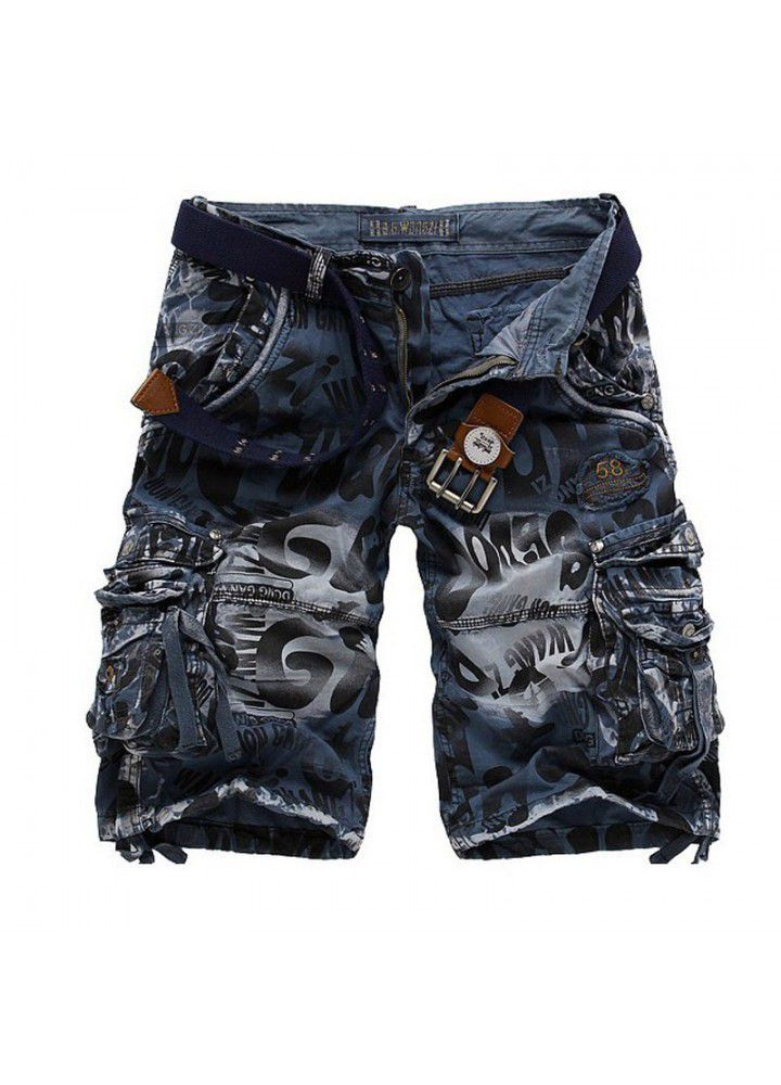 Europe and the United States hot men's overalls camouflage pants outdoor loose overalls men's Pants Capris