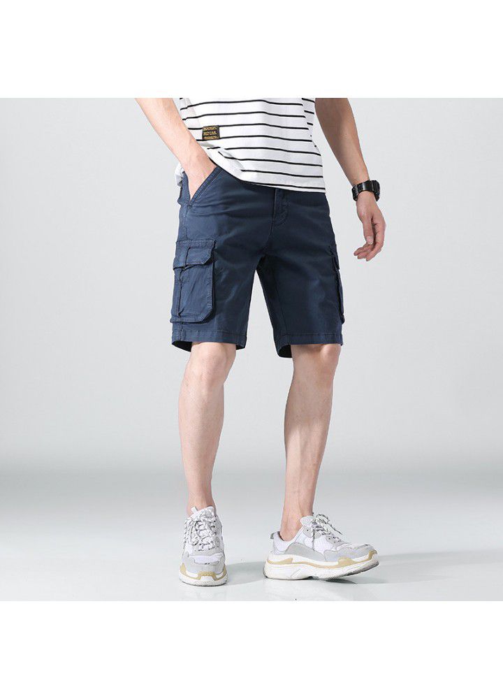 Foreign trade 2021 summer Euro American style casual shorts men's fashion overalls men's loose straight sports pants fashion