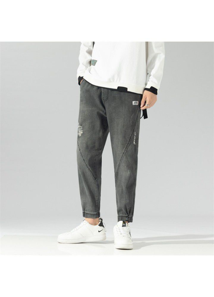 Jeans men's 2021 new autumn fashion men's fashion Harun cropped jeans youth pants wholesale