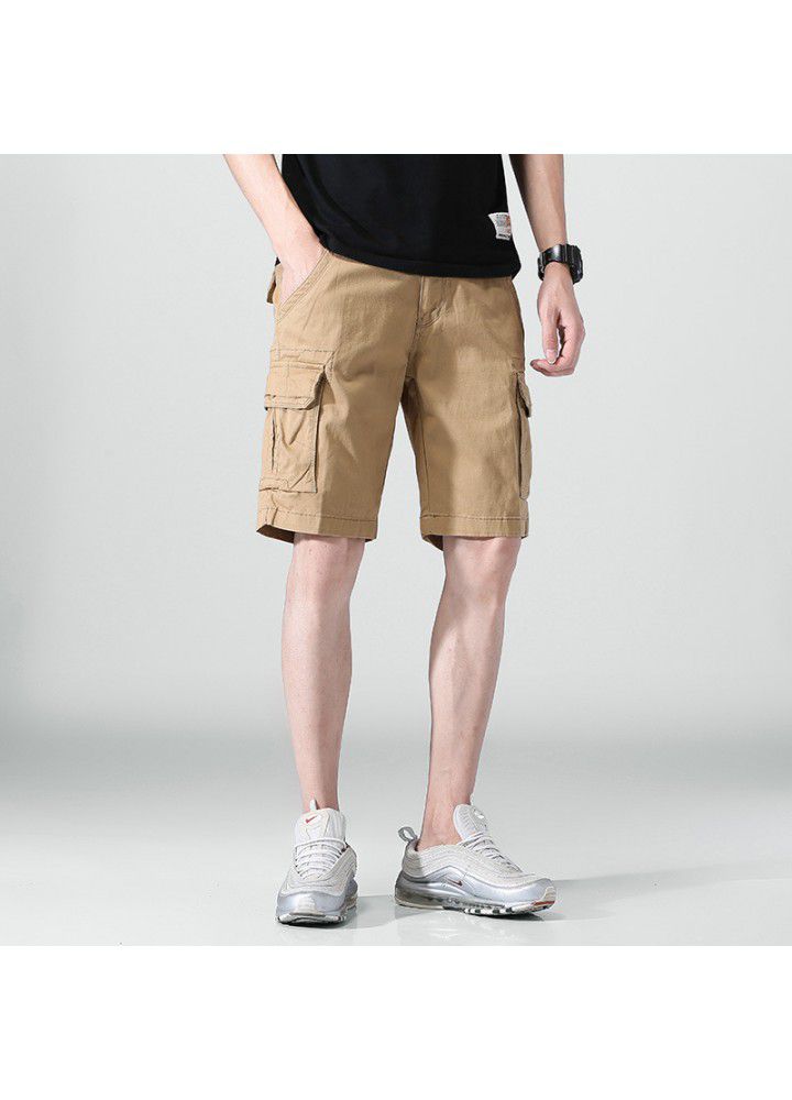 Foreign trade 2021 summer Euro American style casual shorts men's fashion overalls men's loose straight sports pants fashion