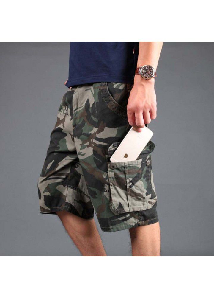 Summer new loose washable Multi Pocket tooling Pants Large Size pants thin Capris summer men's pants