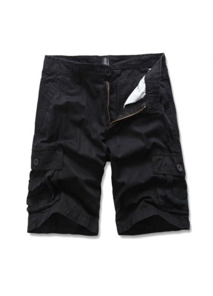 Europe and the United States sell cotton washed Multi Pocket tooling pants men's large size pants outdoor Capris men's pants