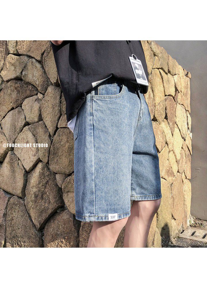 Summer casual jeans shorts men's thin straight Capris Korean men's new jeans fashion men's fashion