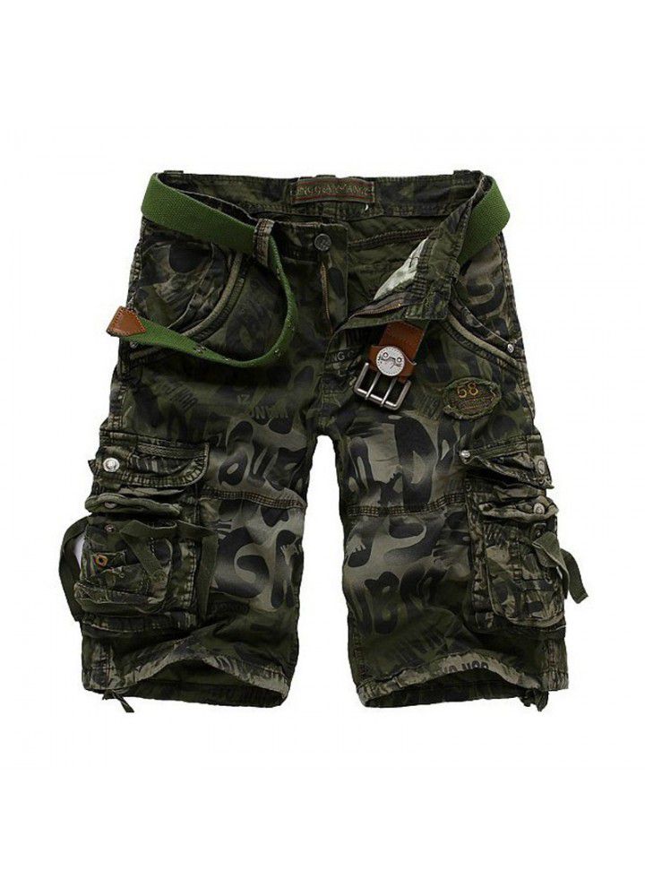 Europe and the United States hot men's overalls camouflage pants outdoor loose overalls men's Pants Capris