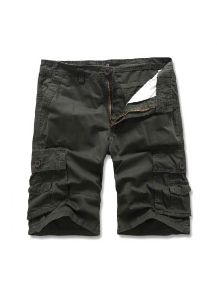 Europe and the United States sell cotton washed Multi Pocket tooling pants men's large size pants outdoor Capris men's pants