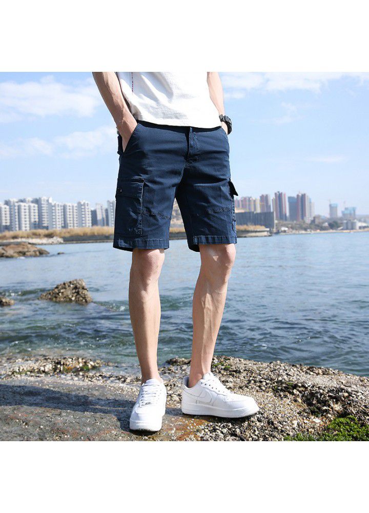 Foreign trade 2021 summer Euro American style casual shorts men's fashion overalls men's loose straight sports pants fashion