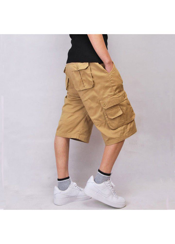 2021 new Multi Pocket tooling pants camouflage pants large men's Pants Capris European men's pants