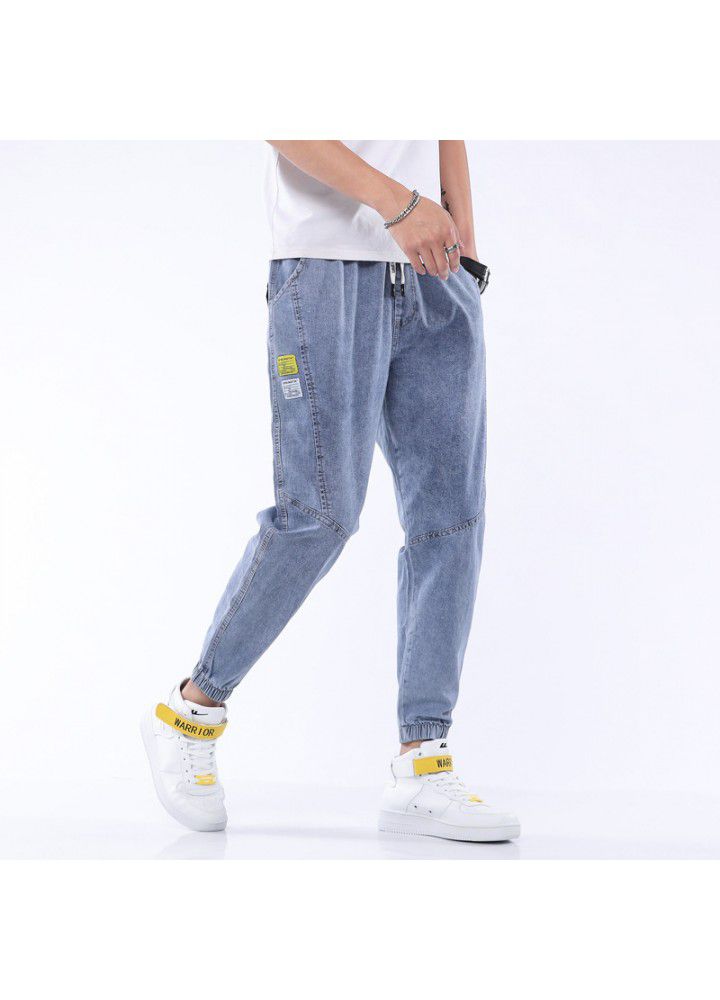 20 new jeans men's spring and autumn new fashion brand men's pants loose legged casual pants men's harem Capris