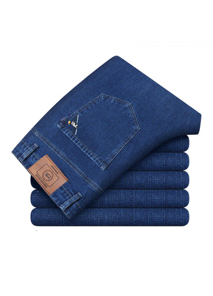 2021 autumn stretch men's casual fashion jeans business men's straight jeans