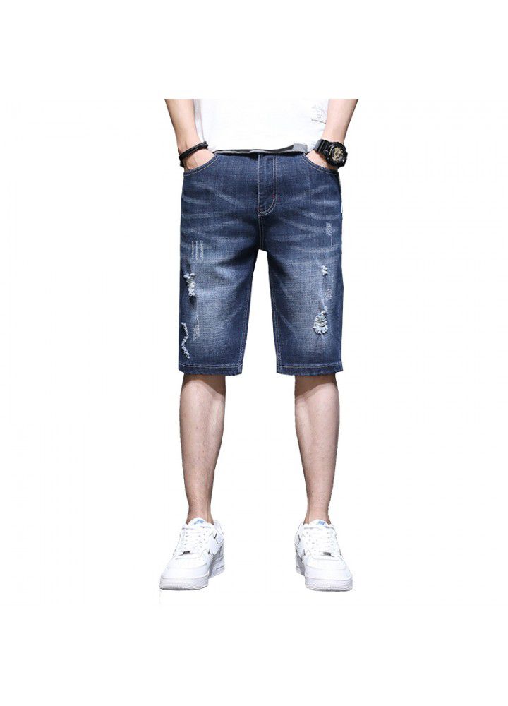 Denim shorts men's summer new trend, wear trend tooling, breeches, loose 5-point middle school students