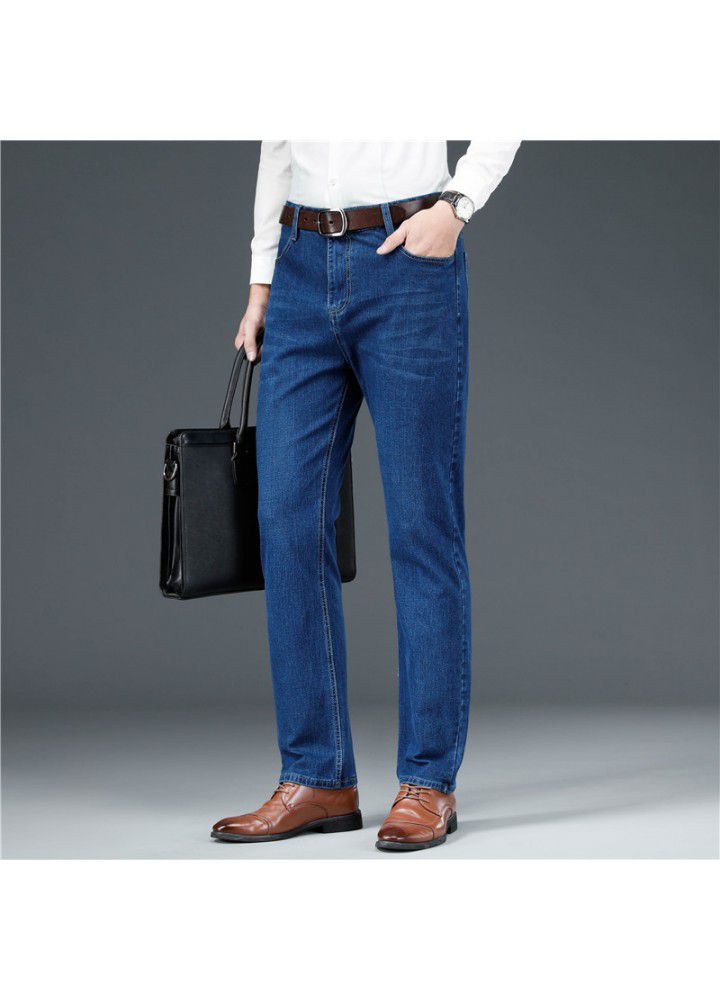 2021 autumn stretch men's casual fashion jeans business men's straight jeans