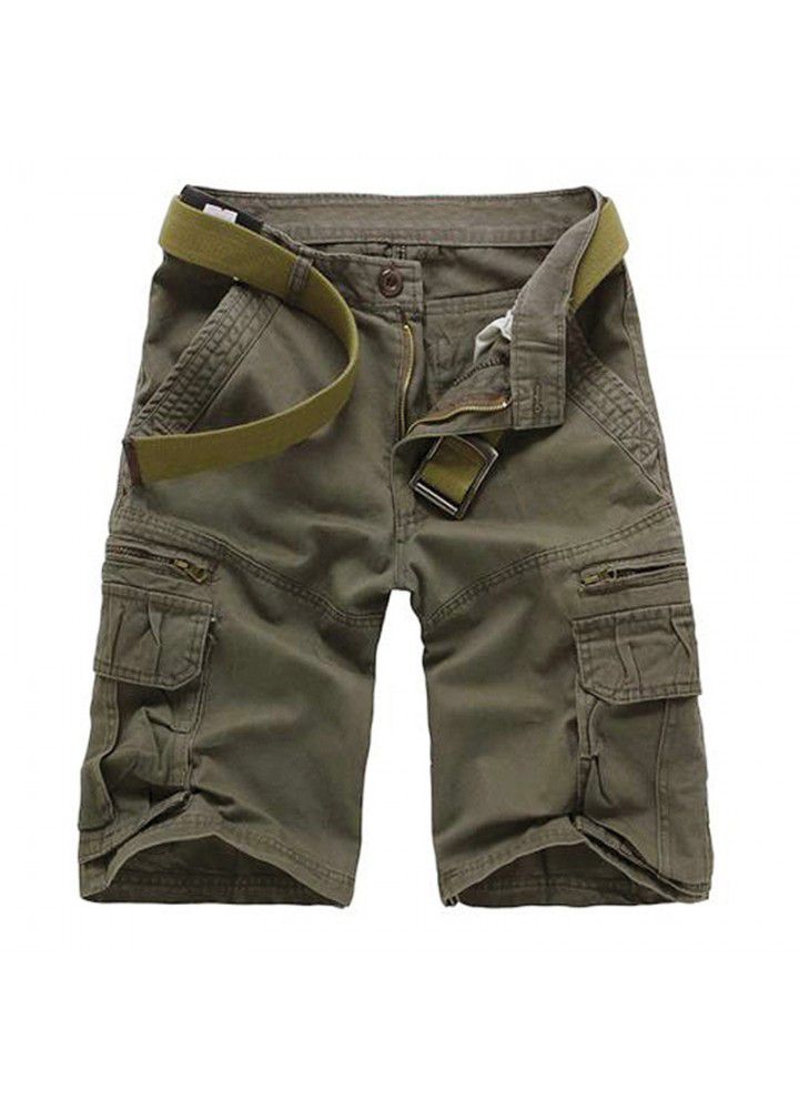 Europe and the United States sell cotton loose Multi Pocket overalls Capris European size pants summer men's pants
