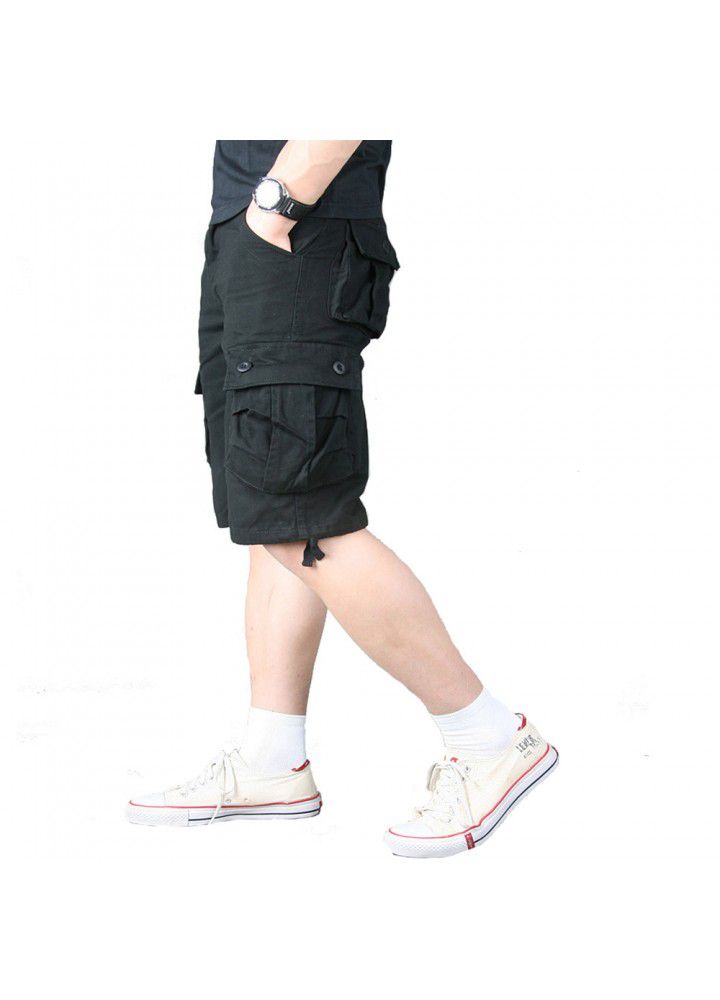 2021 new Multi Pocket Capris men's casual summer loose large beach Korean 5-piece pants