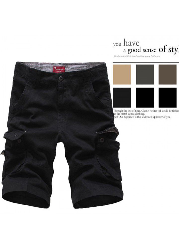 Spot wholesale Europe and the United States hot loose multi bag overalls Capris European camouflage pants oversized pants