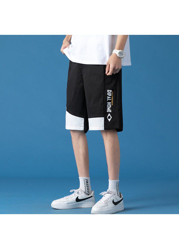 2021 tooling shorts men's sports pants Korean street summer casual pants loose straight pants trend