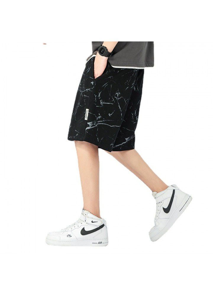 Men's casual shorts Korean summer new loose straight 5-inch beach pants men's pants fashion 2021