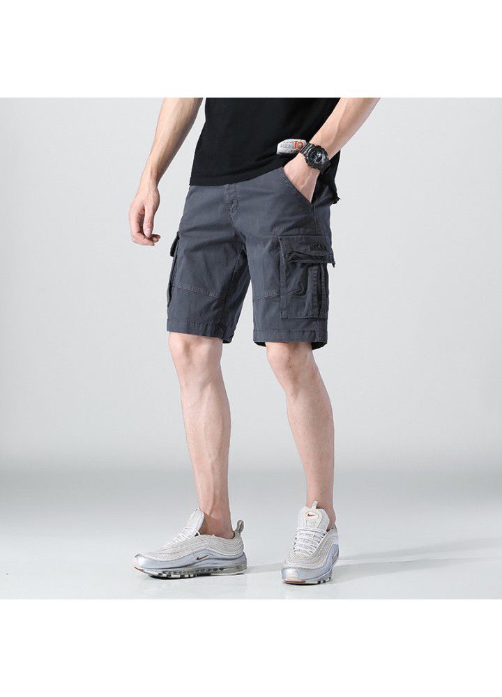 Foreign trade 2021 summer Euro American style casual shorts men's fashion overalls men's loose straight sports pants fashion