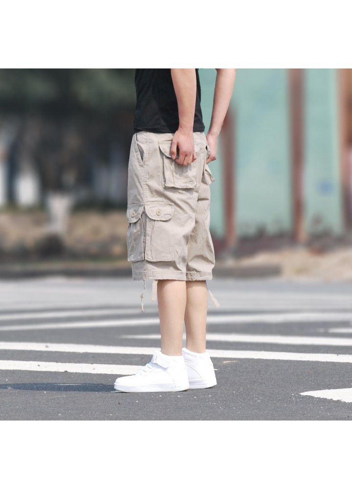 Fast selling hot selling foreign trade large size fashion multi bag pants men's overalls Pants Capris outdoor pants