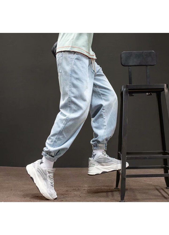 Chaopai Capris Japanese retro loose Street jeans Harajuku style elastic waist banded hip hop Harem Pants men's pants