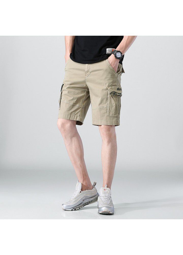 Foreign trade 2021 summer Euro American style casual shorts men's fashion overalls men's loose straight sports pants fashion