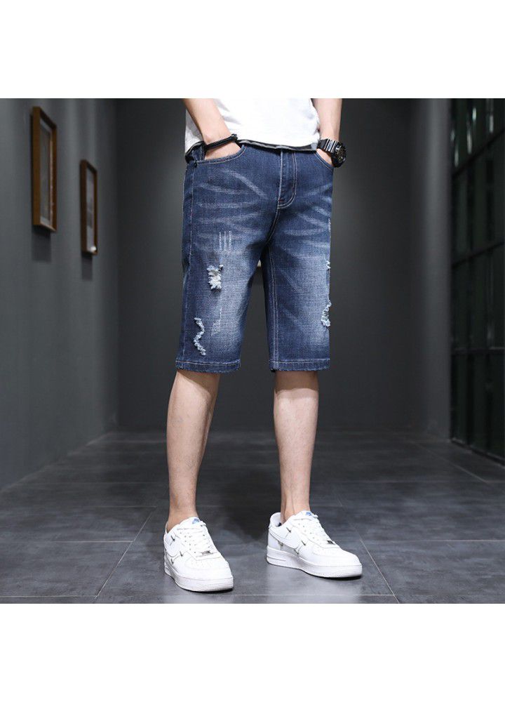 Denim shorts men's summer new trend, wear trend tooling, breeches, loose 5-point middle school students