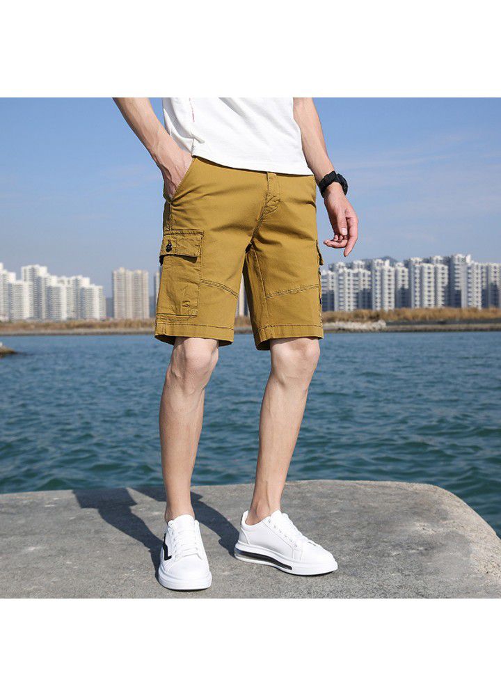 Foreign trade 2021 summer Euro American style casual shorts men's fashion overalls men's loose straight sports pants fashion