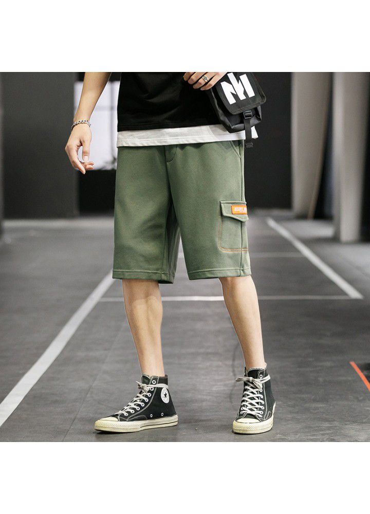 Men's shorts and Capris summer new Japanese street youth casual men's loose plaid pants trend