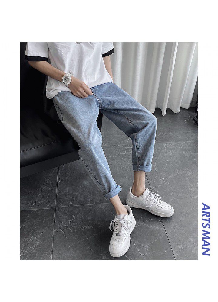 2021 new pants men's summer slim pants