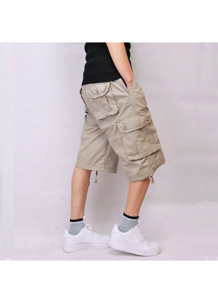 Europe and the United States hot fashion multi bag pants men's overalls oversized Pants Capris outdoor European pants