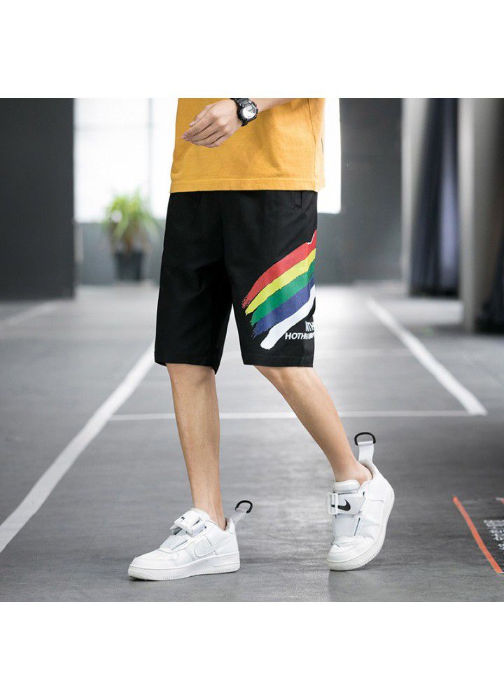 Men's shorts and Capris summer new Japanese street youth casual men's loose plaid pants trend