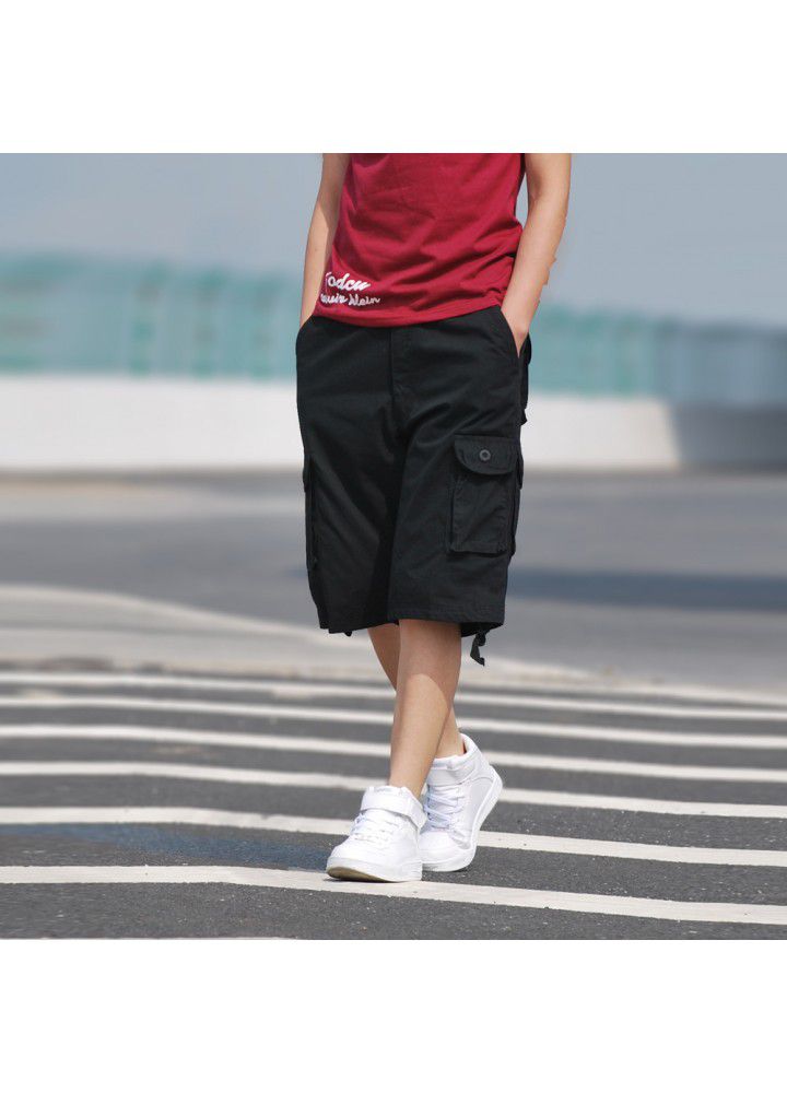 Fast selling hot selling foreign trade large size fashion multi bag pants men's overalls Pants Capris outdoor pants