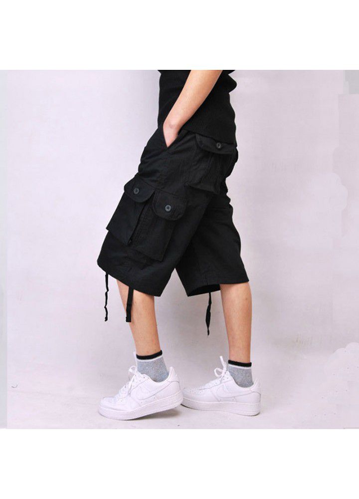 Europe and the United States hot fashion multi bag pants men's overalls oversized Pants Capris outdoor European pants