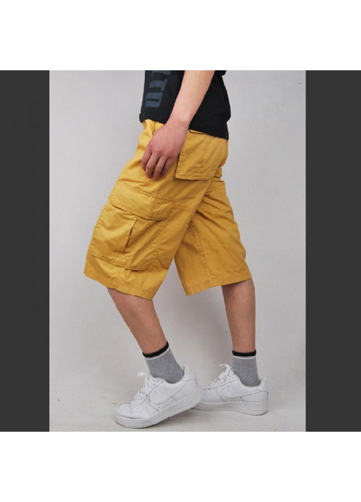 Cross border Amazon eBay cotton Multi Pocket tooling pants oversized Capris outdoor European men's pants