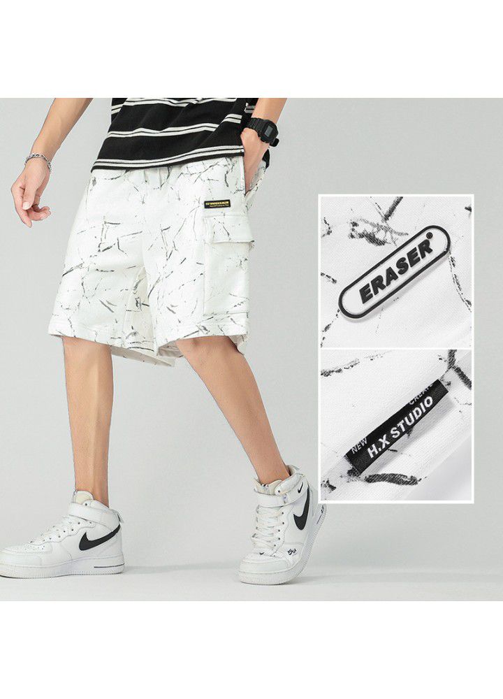 Men's casual shorts Korean summer new loose straight 5-inch beach pants men's pants fashion 2021