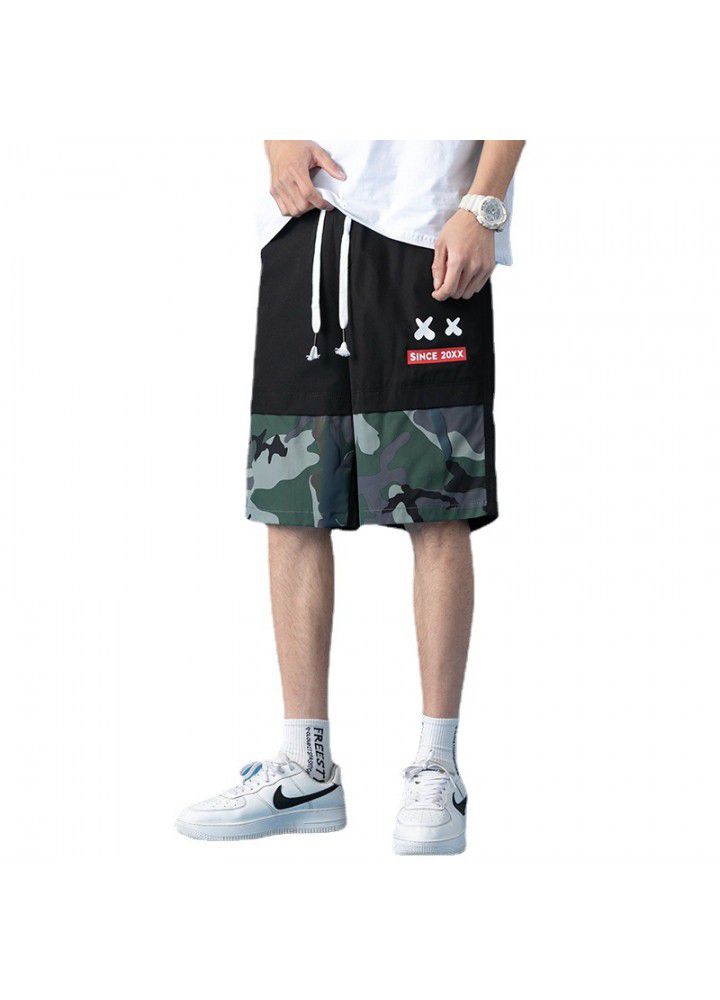 Summer 2021 new 5-point casual pants men's fashion brand Street loose straight camouflage pants sportswear fashion