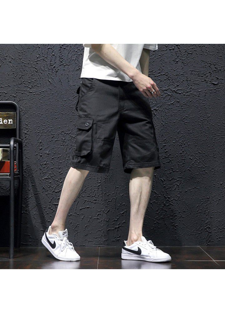 Amazon eBay's best selling cotton water wash Multi Pocket tooling Capris oversize Chinese pants European men's wear