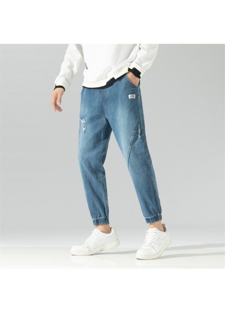 Jeans men's 2021 new autumn fashion men's fashion Harun cropped jeans youth pants wholesale
