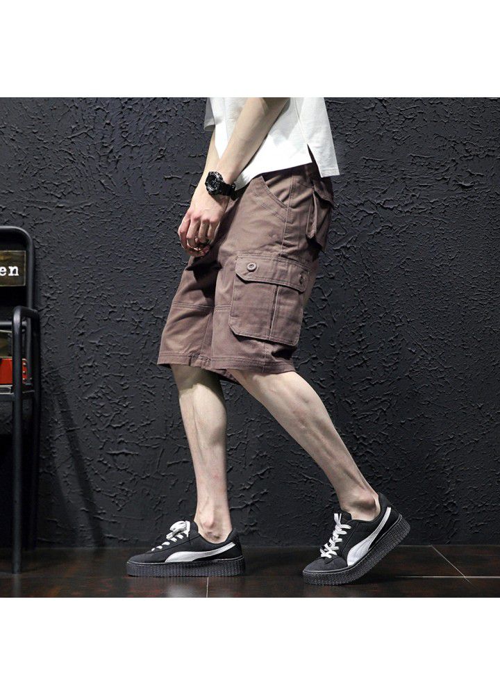 Amazon eBay's best selling cotton water wash Multi Pocket tooling Capris oversize Chinese pants European men's wear