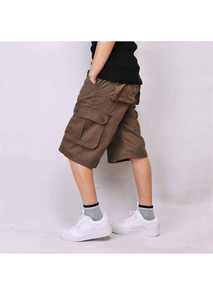 2021 new Multi Pocket tooling pants camouflage pants large men's Pants Capris European men's pants