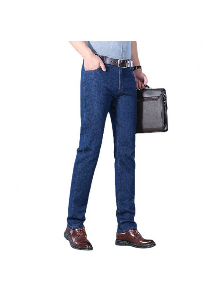2021 autumn business dress spot wholesale ordinary Blue Stretch youth work waist pants jeans pants