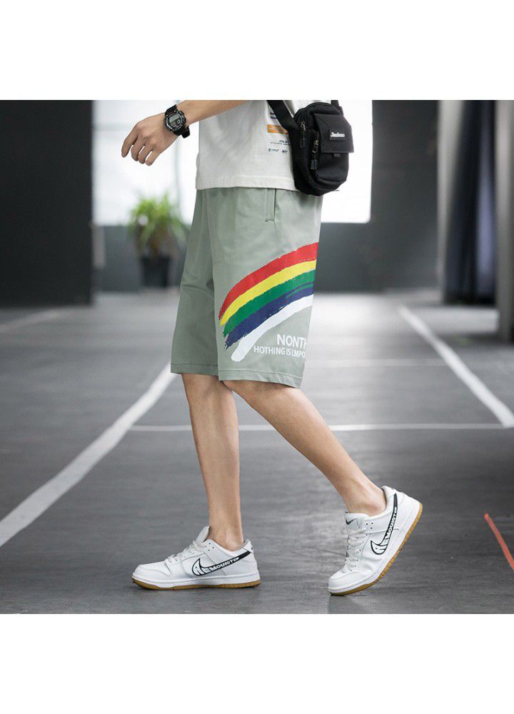 Men's shorts and Capris summer new Japanese street youth casual men's loose plaid pants trend